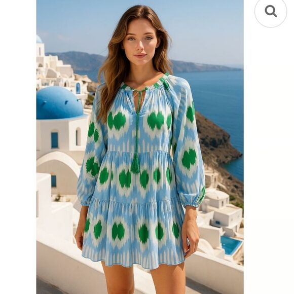 Oliphant Dresses & Skirts - Oliphant Ikat dress with tassel drawstring Medium